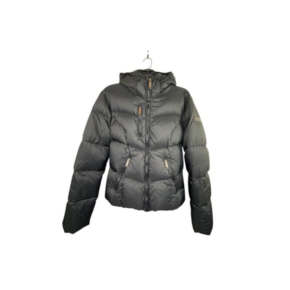 Liquid Women’s Down Puffer Jacket Hooded Black Size Large - Picture 1 of 6